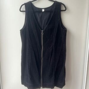 Black Corduroy Zip-Up Dress, BP, size L